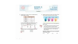 6. Sınıf Matematik Kazanım Kavrama Testi-9 Tam Sayılar