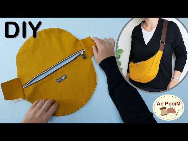 Sewing Project : DIY Round Mini Shoulder Bag - YouTube