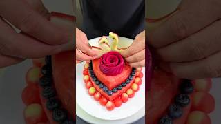 ‎A Watermelon Surprise for My Daughter's Birthday 🎂🍉 | how to make fruit cake #shorts