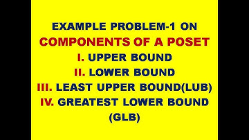 COMPONENTS OF A POSET || UPPER BOUND || LOWER BOUND || LEAST UPPER BOUND || GREATEST LOWER BOUND ||