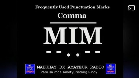 "COMMA" IN MORSE CODE | CW PROSIGNS PUNCTUATION MARKS