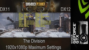 The Division DX11 VS DX12 Performance | GTX 1080 | i7 5960X 4.5GHz