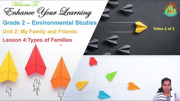Class 2 / Standard 2 / Grade 2 EVS Unit2: My Family&Friends - Lesson 4: Types of Families Video 2of2