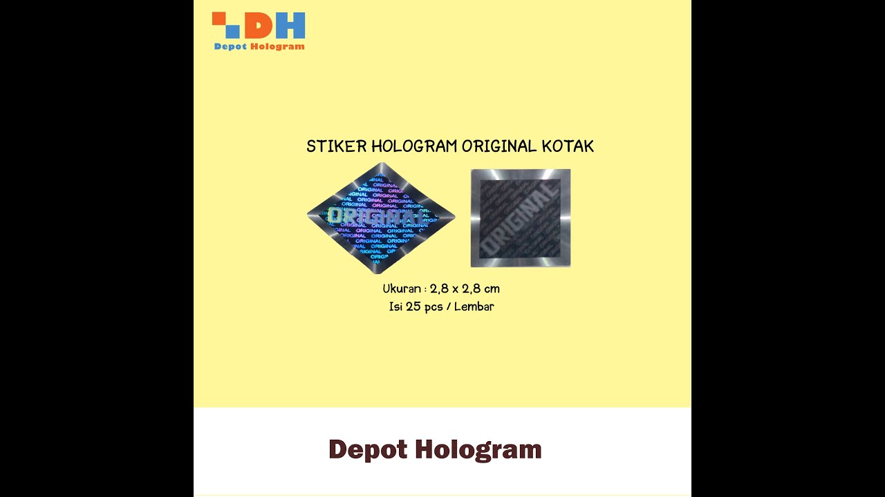  Stiker  Hologram  Original Kotak YouTube