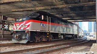 Metra MP36 414 east with SD70MACH 503 in Chicago on April 22, 2026