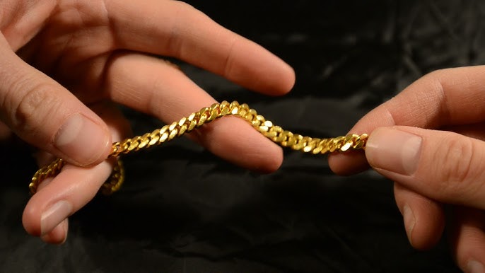 24K Gold Flat Curb Chain Bracelet