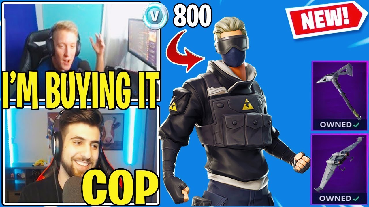 Tfue BUYS & Streamers React to *NEW* Fortnite VERGE Skin!! (Clean Cut Pickaxe + Diverge Glider)