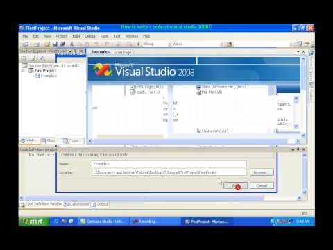 How to write c programming code and run at visual studio