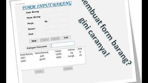 #1 Form Barang | Project Penjualan Sederhana Visual Studio 2008 dengan Database MySQL