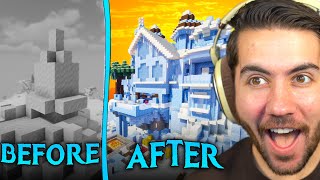 Surprising A Noob With A Brand New Ice Castle | Minecraft Flippers E27