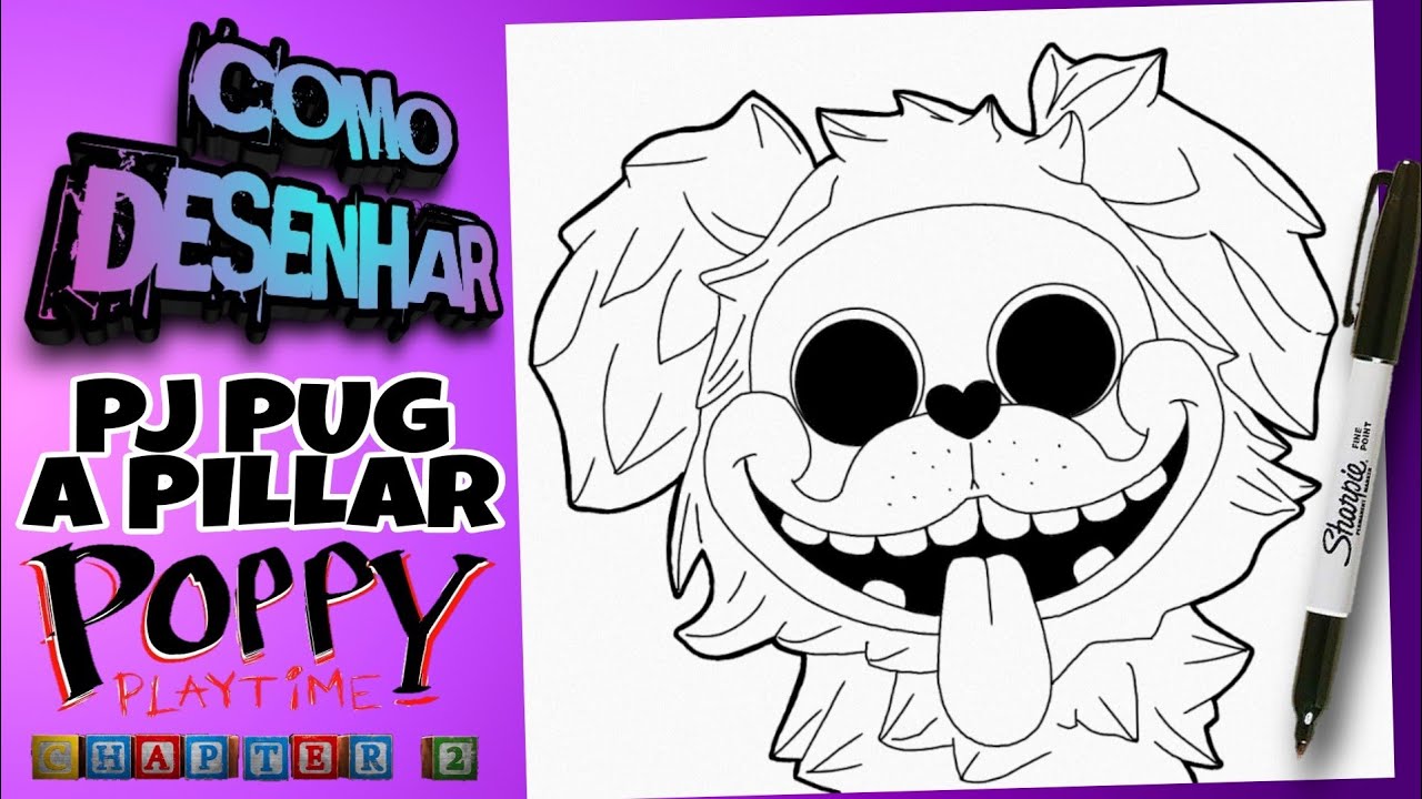 Como Desenhar o PJ PUG A PILLAR do POPPY PLAYTIME 2  how to draw pj pug a  pillar Poppy playtime 2 