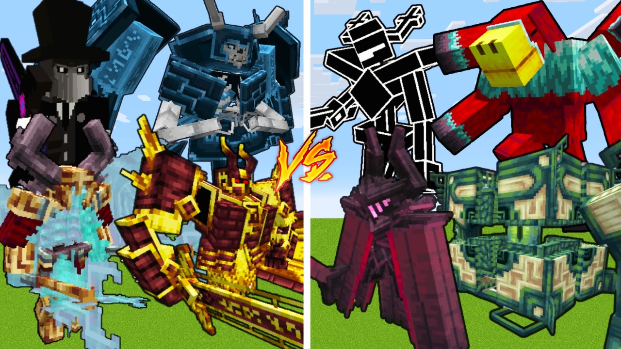 4 Strong Bosses VS 4 Strong Bosses #13 / Minecraft Mob Battle - YouTube