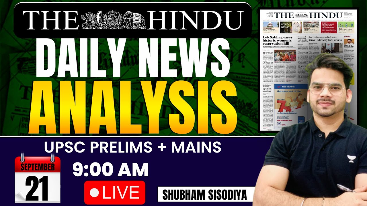 Daily Newspaper Analysis | 21 Sept 2024 | The Hindu and Indian Express ...