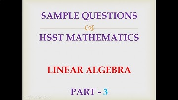 #hsst set linear algebra questions
