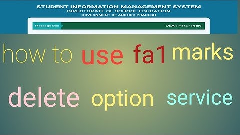 HOW TO DELETE FA1 MARKS