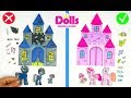 BAD & GOOD PONY FAMILY CASTLE PAPER DOLLS DOLLHOUSE PLAYING WITH DOLLS