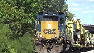 Solo Csx Sd40-3 4026 W Nice K5La Leads Mow Train W048-29 On 10320