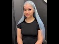Light Blue Silky Straight Lace Wig