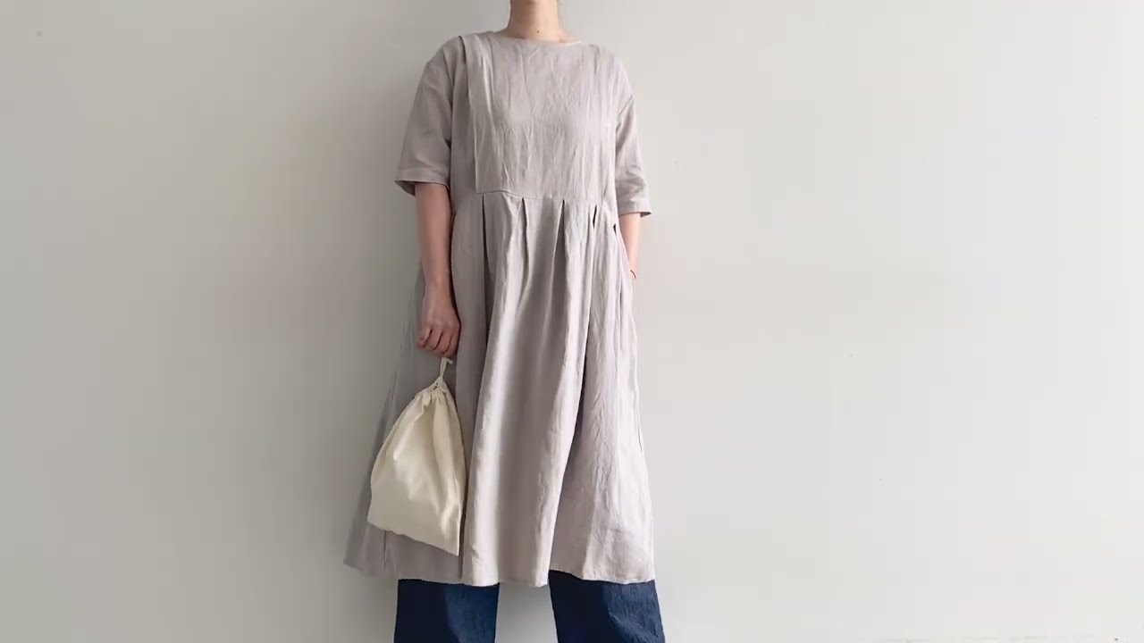 ina ウエスト切替タックワンピース 261137 HACHITEN,hachiten,ハチテン