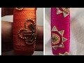 2 easy DIY silk thread bangle making designs sun design and rangoli design