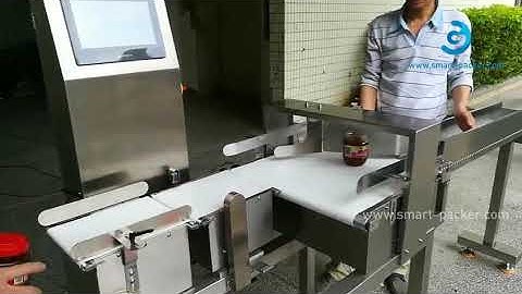 Automatic jam glass bottle jar weighing checking machine with rejecting system