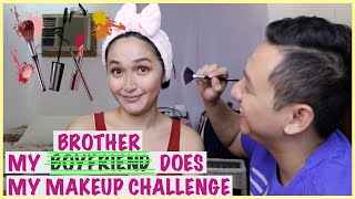 MY BROTHER DOES MY MAKEUP CHALLENGE