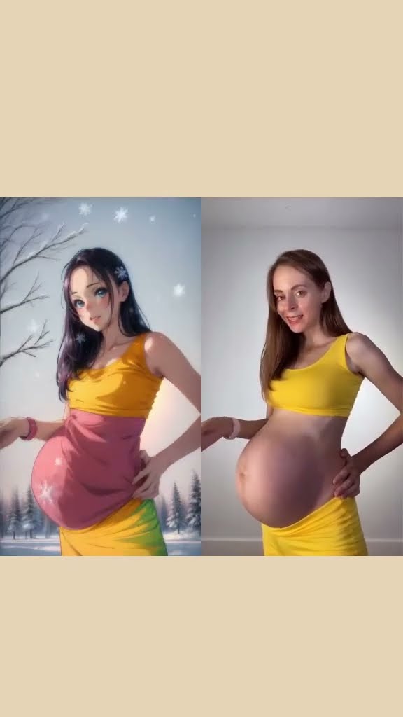 Baby Mama Cute Cool Magic Dance Anime | Before and After Pregnancy TikTok #Shorts by Anya Kova