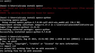 opencv error with pip install