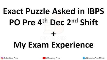 🔥 3 Exact Puzzles asked in IBPS PO Pre 2021 | 4th December 2nd Shift | Banking Prep