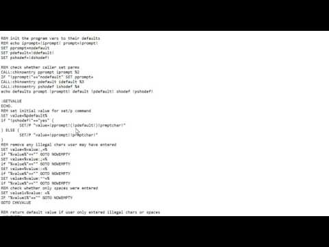 Create & Execute Windows Command Files   yesno input Function