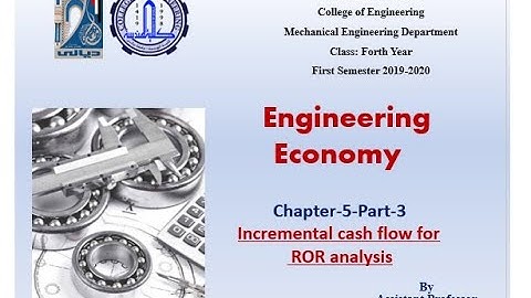 Incremental cash flow for ROR analysis- part3