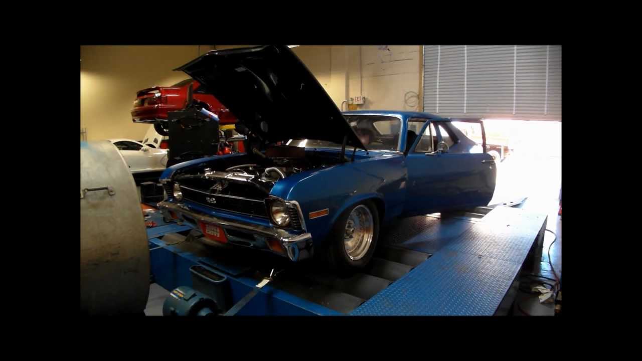 "Super Chevy" Nova on the dyno