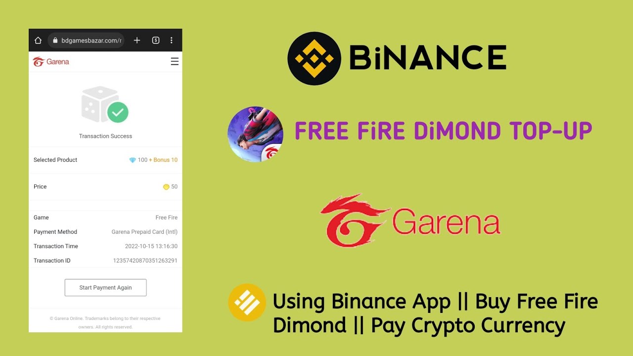 Recargas Free Fire - Códigos de Free Fire - Binance Pay