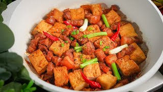 [ENG SUB] Đừng chỉ kho thịt, làm món này ăn ngon mà đỡ ngán hơn nhiều | Caramelized pork tofu recipe