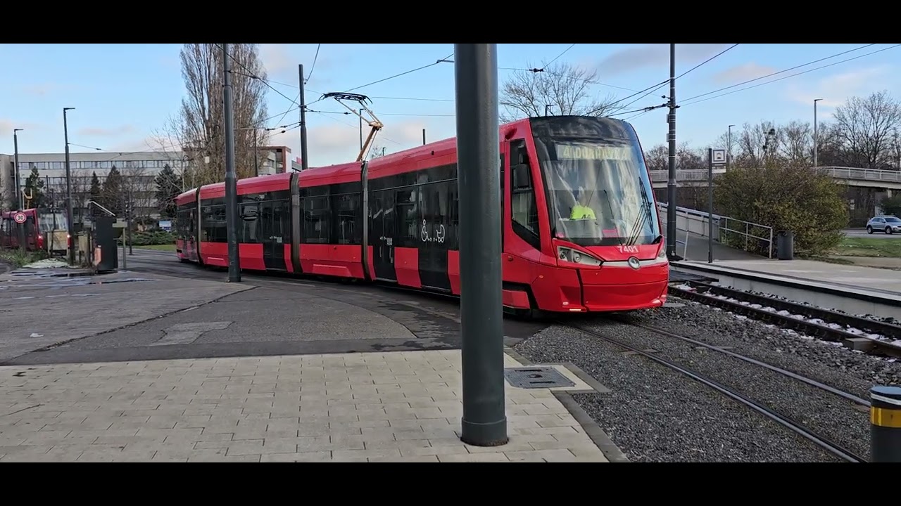 Bratislava Trams 7401 arriving on the streets on 23/11/25