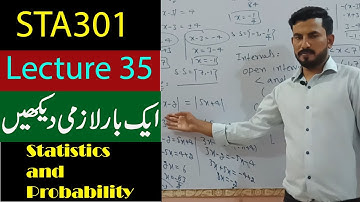 STA301 Lecture 35 Short Lecture|Vu short lecture|Statistics and Probability in Urdu|Hindi Lecture 35