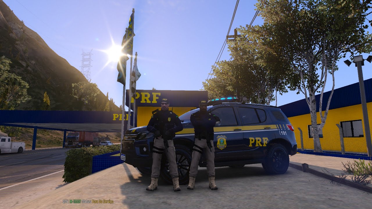 GTA5 ROTINA POLICIAL|PRF + Cão :Perseguição com Carro Roubado e Abordagem a Homem Armado em Rodovia.