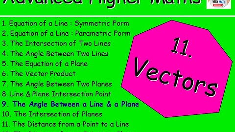 11.9 Vectors 9: The Angle Between a Line and a Plane - Advanced Higher Maths Lessons @MrThomasMaths