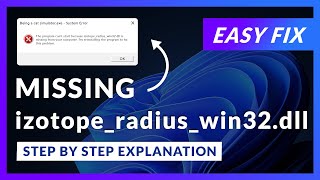 izotope_radius_win32.dll Error Windows 11 | 2x FIX | 2023