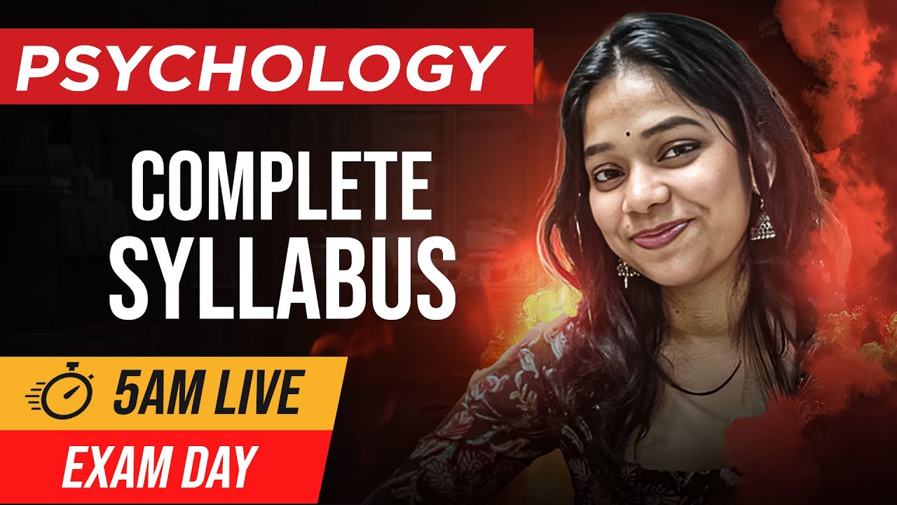 Exam Day 5 AM Live Marathon Class 12 Psychology | One Shot Live Marathon for Board Exam