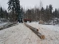 Заготовка дров в делянке на тракторах ЛТЗ Т-40АМ и МТЗ-82. Буксуем на выезде из леса.