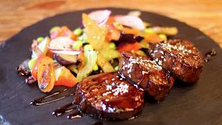 Глазированные медальоны (филе миньон) с овощами wok Глазированные медальоны (филе миньон) с овощами wok