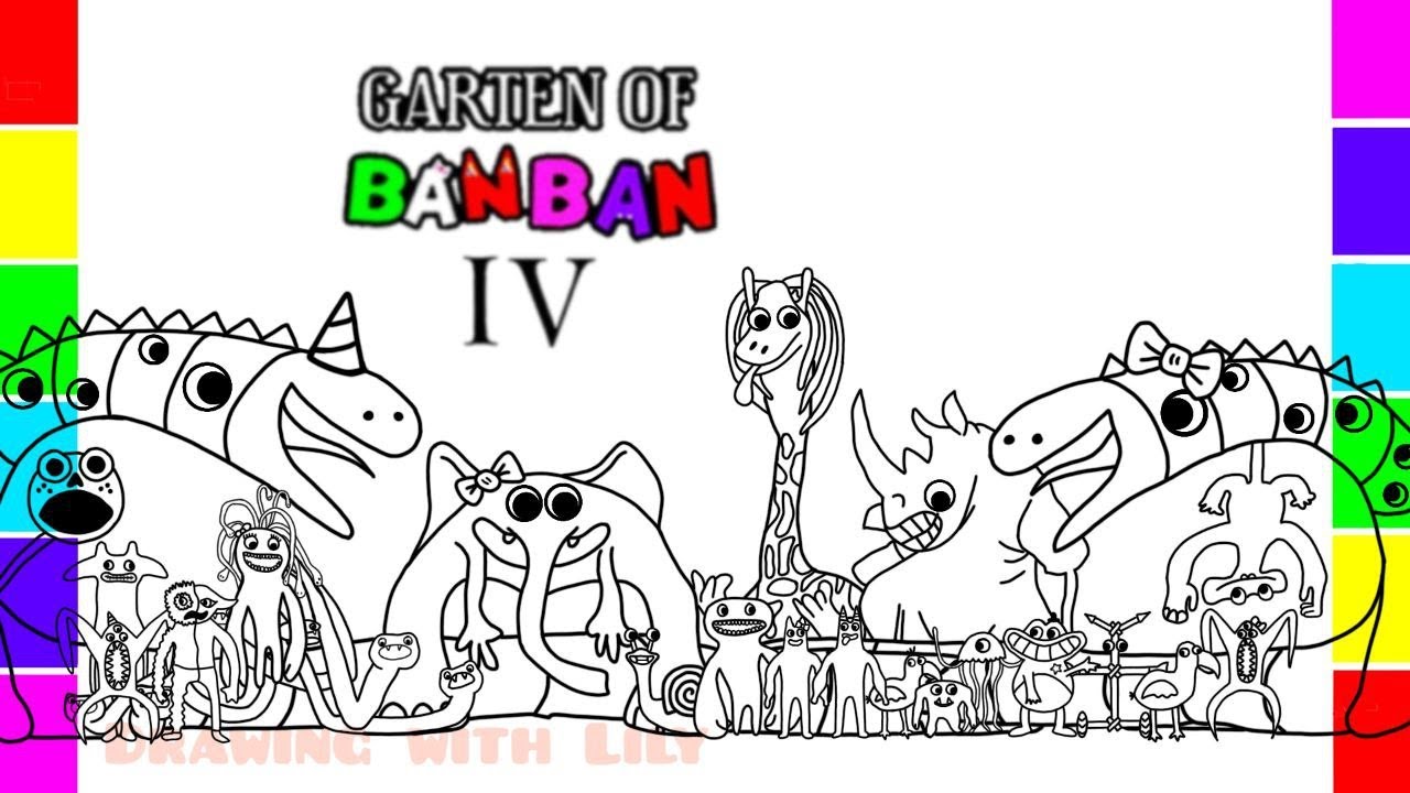 Garten of Banban 4 Coloring page / Coloring ALL NEW BOSSES + Ending Episode  / Cartoon - On & On NCS in 2023