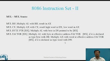 8086 Instruction set  II