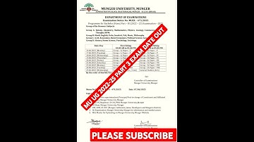 MUNGER UNIVERSITY UG 2022-25 PART 3 EXAM ROUTINE OUT #mungeruniversity #view
