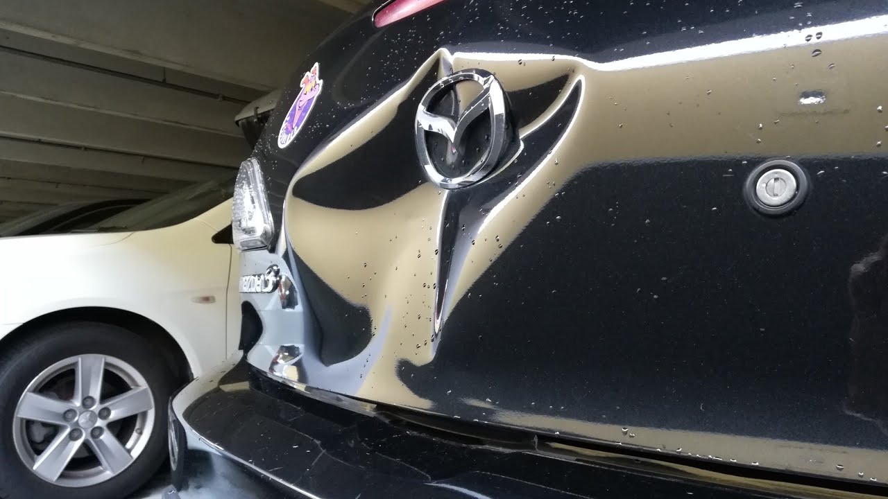 Mazda 3 trunk lid huge dent repair YouTube