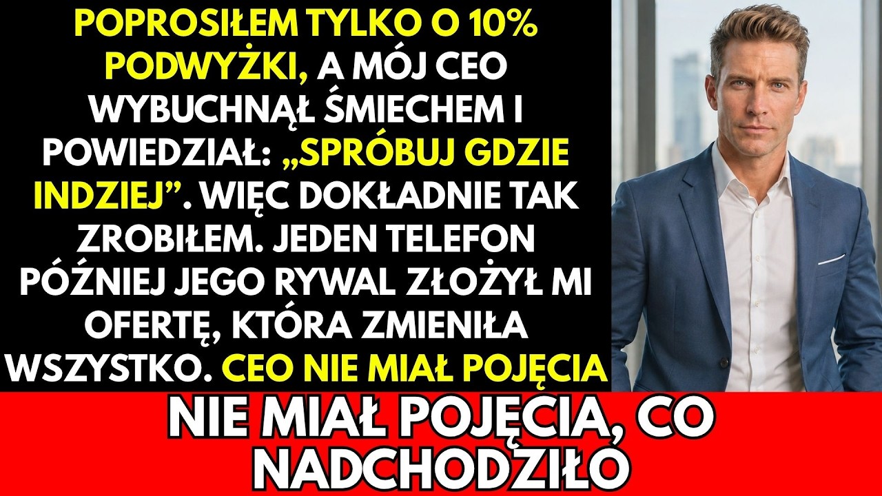 „Chcesz podwyżki o dziesięć procent po dwunastu latach?” – śmiech Ryszarda odbił się od szklanych ścian jego gabinetu i uderzył we mnie jak seria policzków. Stałem sparaliżowany, ściskając...