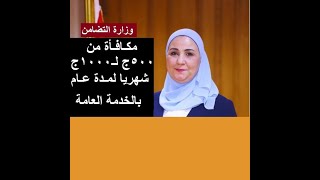 وزارة التضامن الاجتماعي ترصد مكافأة من 500 لـ1000 جنيه شهريا لمدة عام للعمل بالخدمة العامة