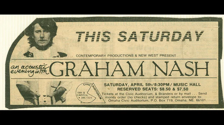 Graham Nash Concert Announcement 1980 Omaha Civic Auditorium Music Hall