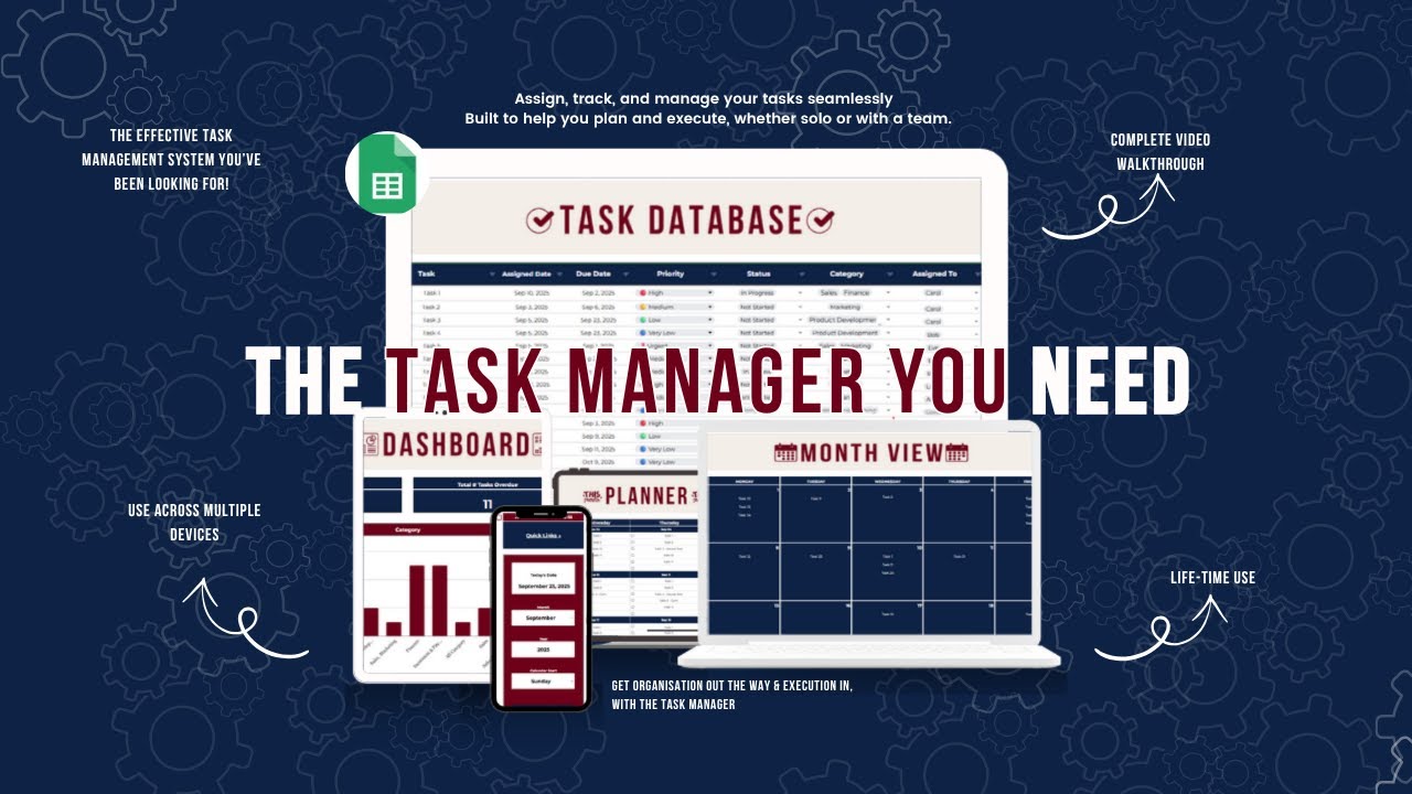 Ultimate Task Manager in Google Sheets | Full Walkthrough & Demo - YouTube